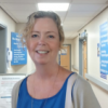 Jenny Piper at the entrance to the Magnolia Centre at York Hospital.