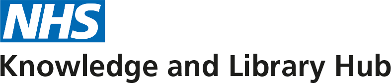nhs logo, knowledge & library hub